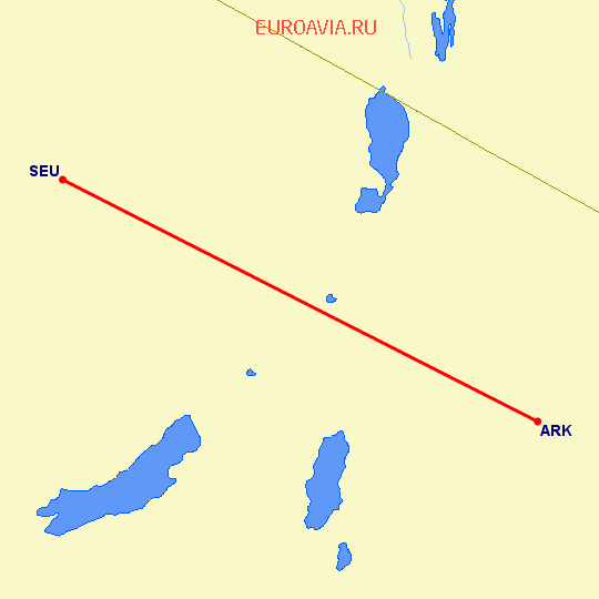 перелет Серонера — Аруша на карте