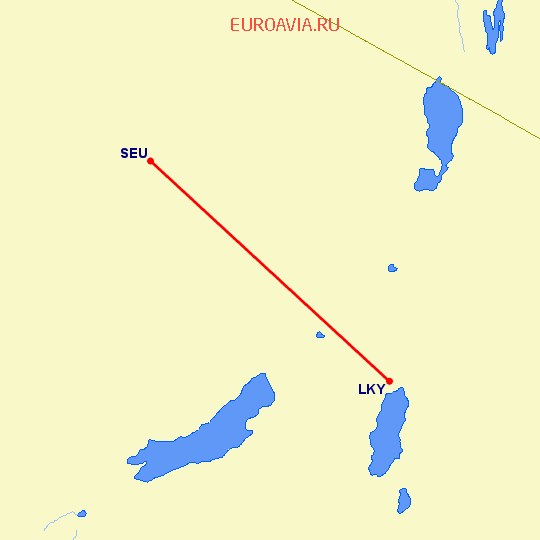 перелет Серонера — Лейк-Маньяра на карте