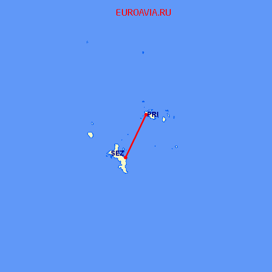 перелет Остров Махе — Праслин Айленд на карте