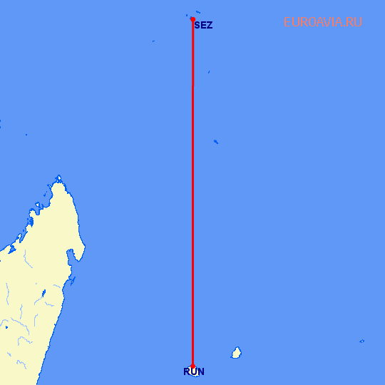перелет Остров Махе — St Denis de la Reunion на карте