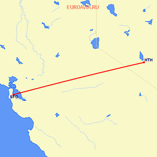 перелет Сан Франциско — Hawthorne на карте