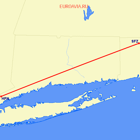 перелет Pawtucket, RI — White Plains на карте