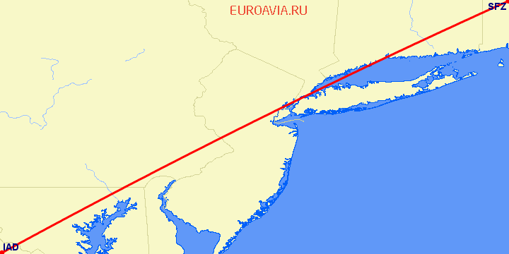 перелет Pawtucket, RI — Вашингтон на карте