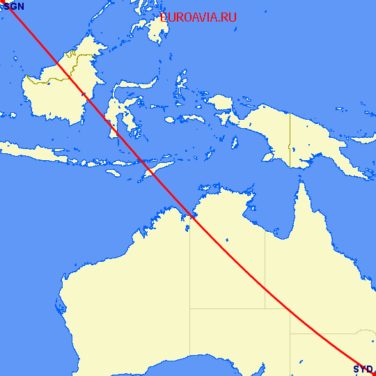 перелет Хошимин — Сидней на карте