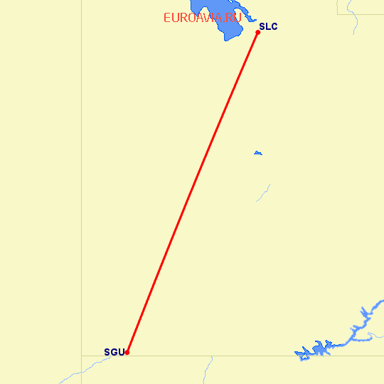 перелет Saint George — Солт Лейк Сити на карте