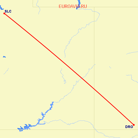 перелет Солт Лейк Сити — Дуранго на карте