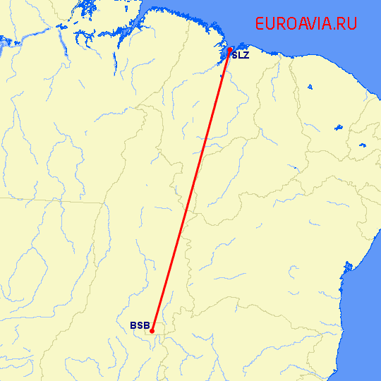 перелет Sao Luis — Бразилия на карте
