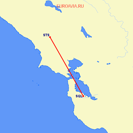 перелет Сан Карлос — Санта Роса на карте