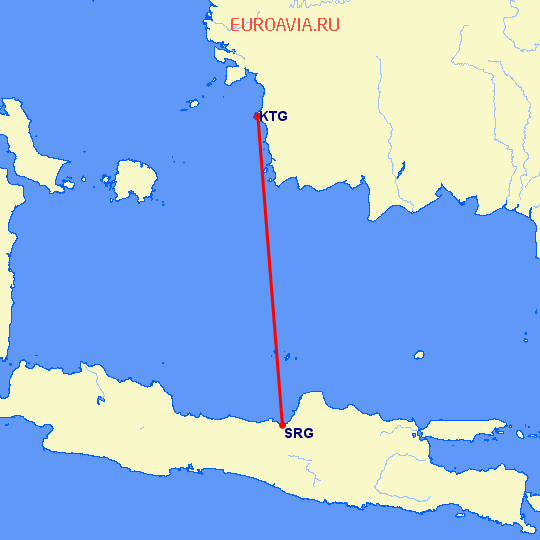 перелет Семаранг — Ketapang на карте