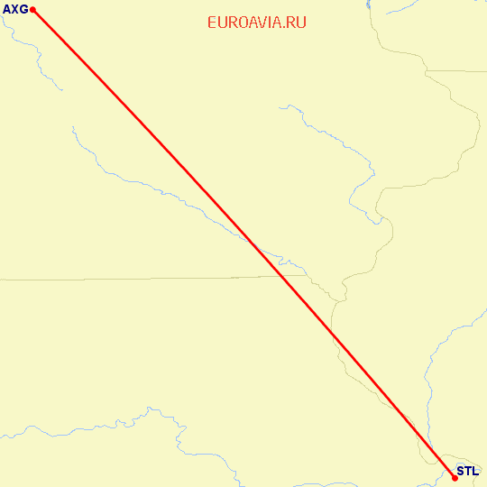 перелет Сент Луис — Алгона на карте