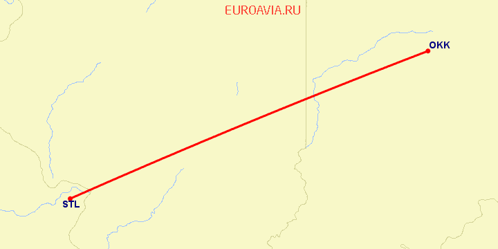перелет Сент Луис — Kokomo на карте