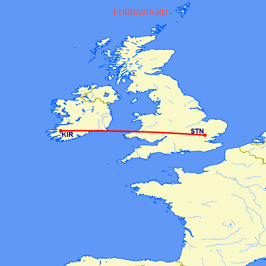 перелет Лондон — Фарранфор  на карте