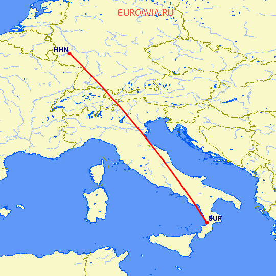 перелет Ламециа Терме — Франкфурт на Майне на карте
