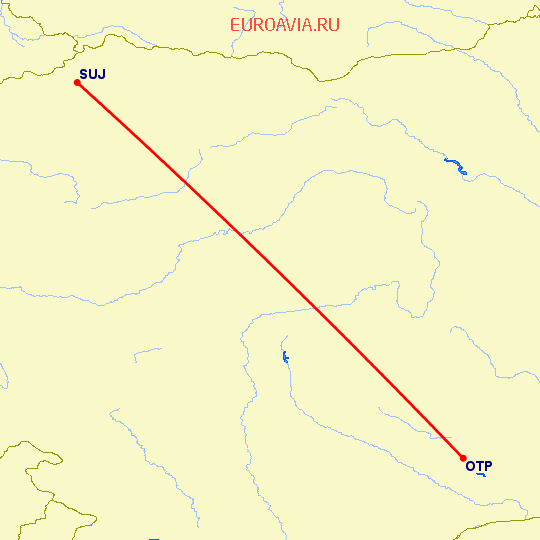 перелет Сату Маре — Бухарест на карте