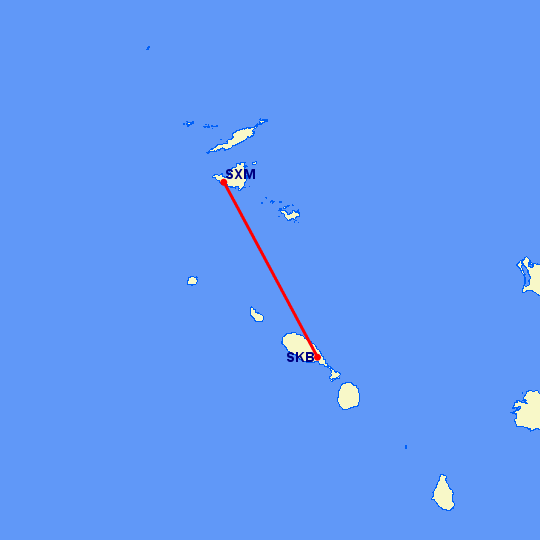 перелет Philipsburg — Basseterre St Kitts Island на карте