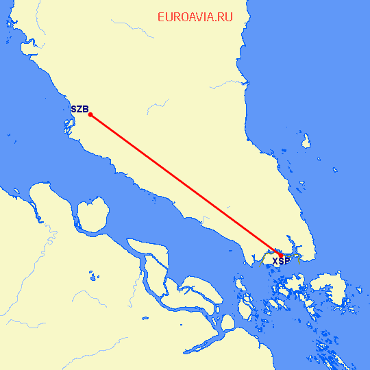 перелет Куала-Лумпур — Сингапур на карте