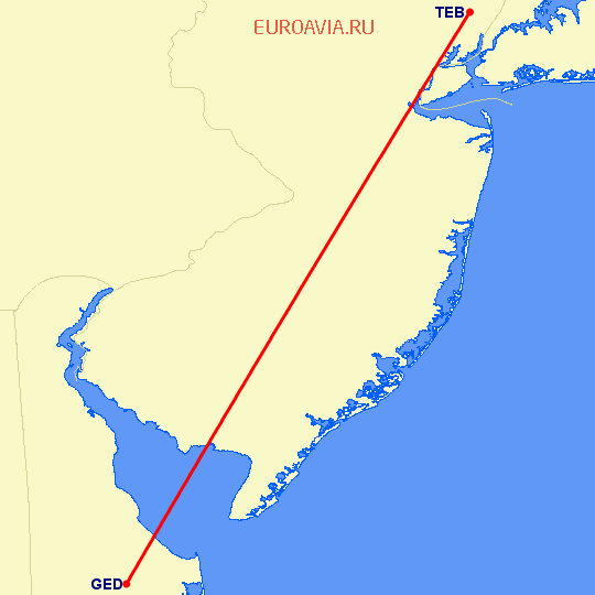 перелет Teterboro — Georgetown на карте