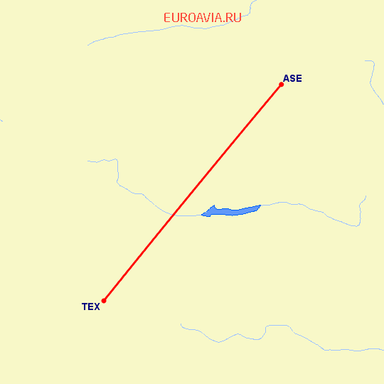 перелет Telluride — Аспен на карте