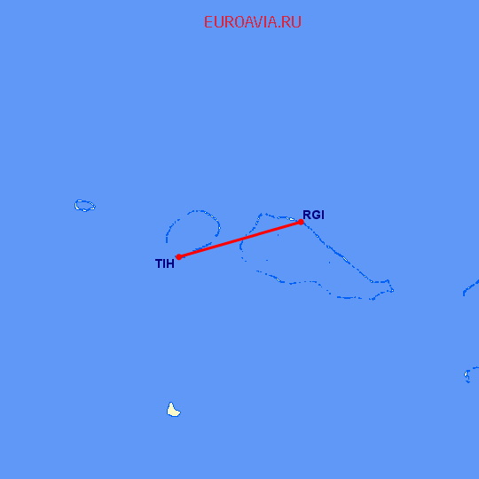 перелет Тикехау Атолл — Rangiroa на карте
