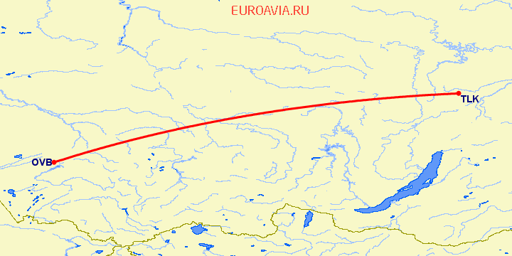 перелет Талкнафьордур — Новосибирск на карте