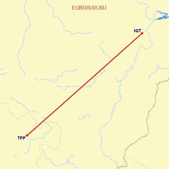 перелет Тарапото — Икуитос на карте
