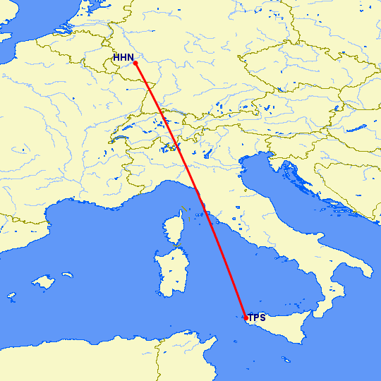 перелет Тапини — Франкфурт на Майне на карте