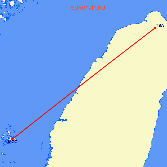 перелет Taipei — Макунг на карте