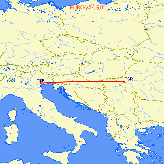 перелет Тревисо — Тимишоара на карте
