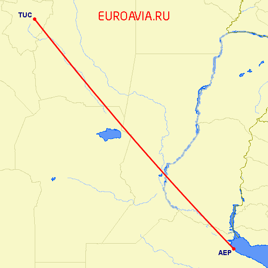 перелет Тукуман — Буэнос Айрес на карте