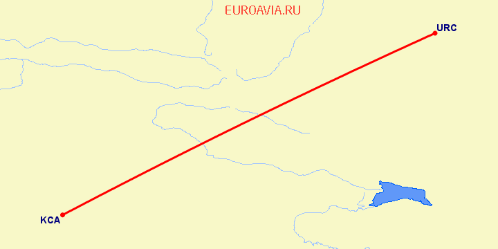 перелет Урумги — Куга на карте