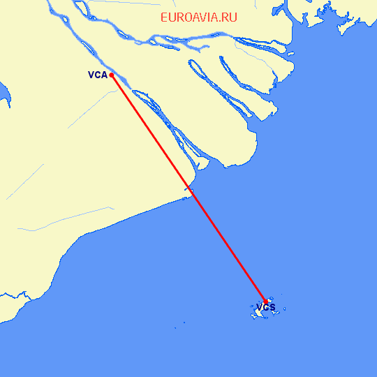 перелет Кан-Тхо — Con Dao на карте