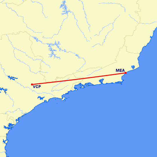 перелет Сан Паулу — Macae на карте