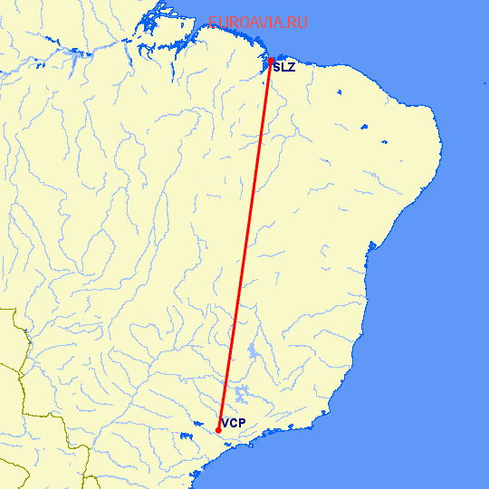 перелет Сан Паулу — Sao Luis на карте