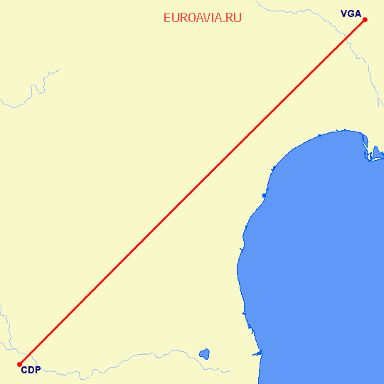 перелет Виджаявада — Куддапах на карте