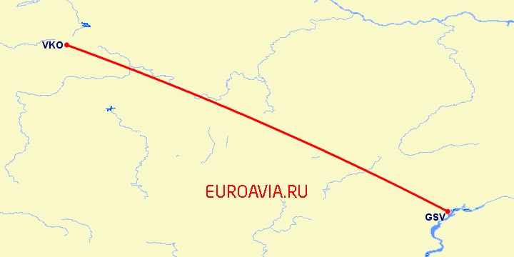 перелет Москва — Саратов на карте