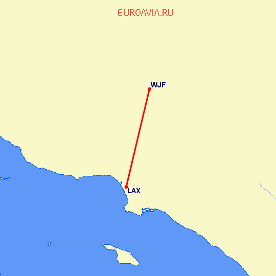 перелет Lancaster — Лос Анджелес на карте