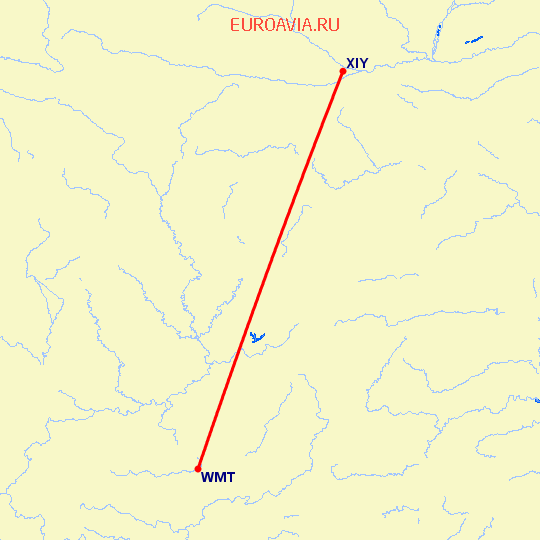 перелет Цзуньи — Синьян на карте