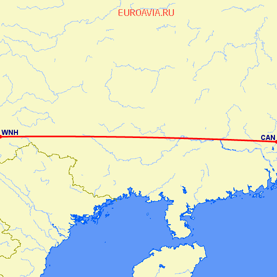 перелет Веншан — Гуанчжоу на карте