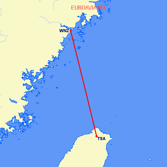 перелет Венчжоу — Taipei на карте