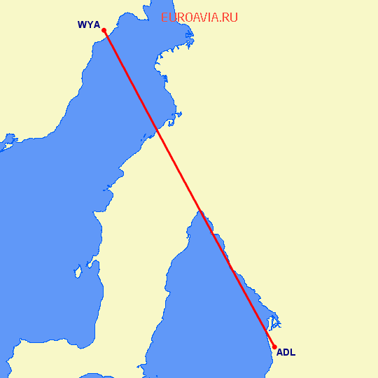 перелет Вайалла — Аделаида на карте