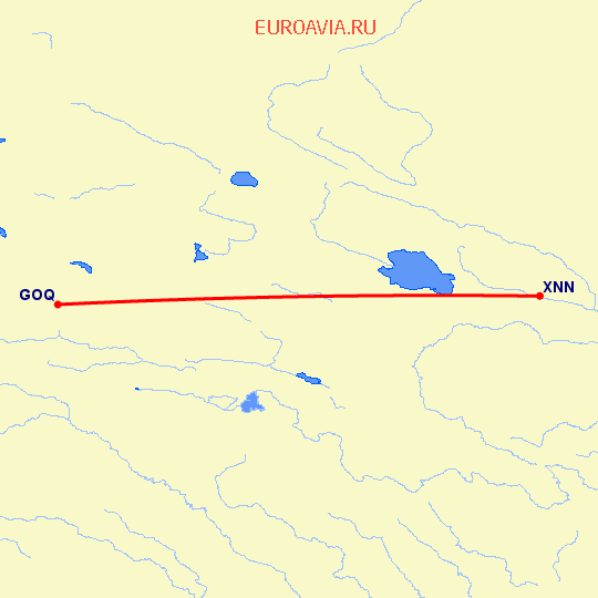 перелет Хайнин — Голмуд на карте