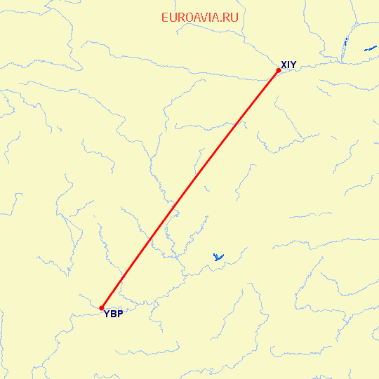 перелет Ибин — Синьян на карте