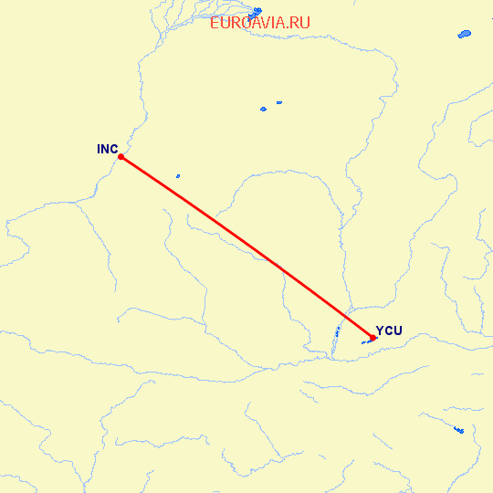 перелет Yun Cheng — Фучуан на карте