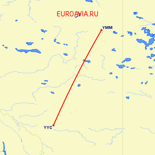 перелет Fort Mcmurray — Калгари на карте