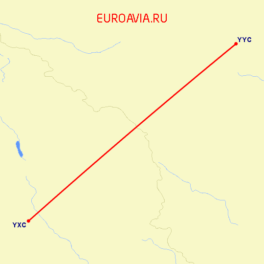перелет Кранбрук — Калгари на карте