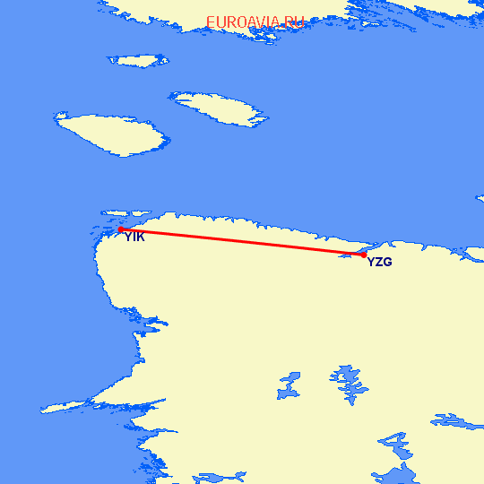 перелет Salluit — Ivujivik на карте