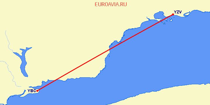 перелет Sept-Iles — Baie Comeau на карте