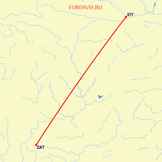 перелет Жаньтон — Синьян на карте