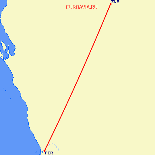 перелет Ньюмен — Перт на карте